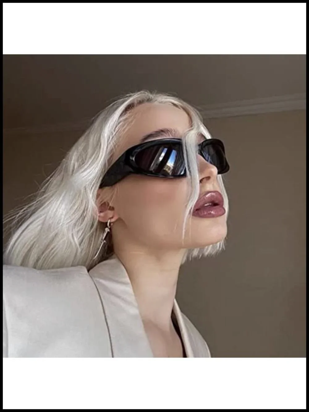 Wrap Around Futuristic Sunglasses for Women Men Sport Fashion